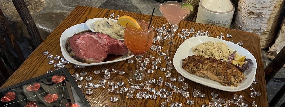 fake diamonds on restaurant table