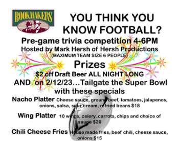 Super Bowl Trivia Menu