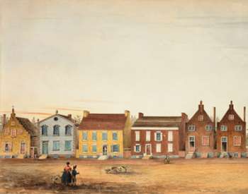 North Pearl Street from Steuben Street to Fox Street, 1812, James Eights (1798-1882) c. 1850, watercolor on paper, bequest of Ledyard Cogswell, Jr., 1954.59.64