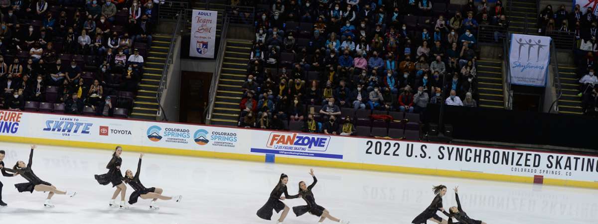 Synchronized skating at a recent US Championships.