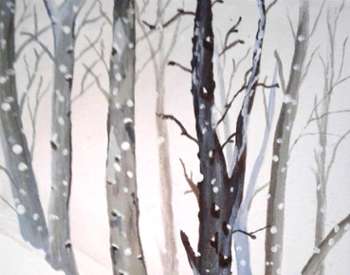 winter woods painting