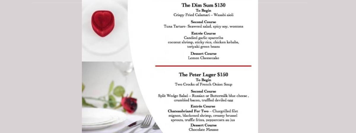 valentine's menu