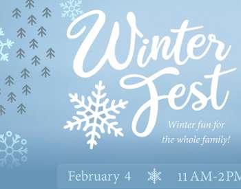 Winter Fest Poster with People Walking on a Frozen Lincoln Pond