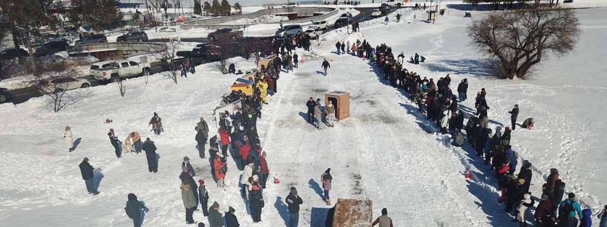 aerial view of outhouse races