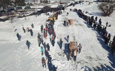 aerial view of outhouse races