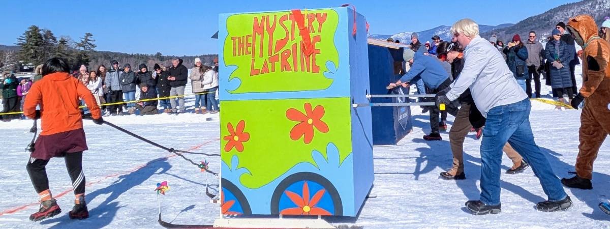 outhouse races on frozen lake george