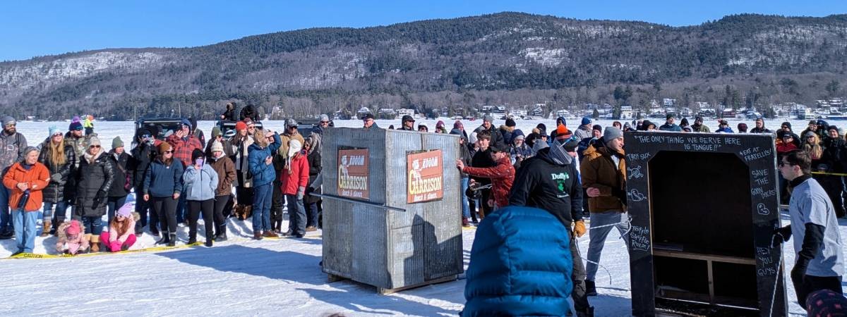 outhouse races on frozen lake george