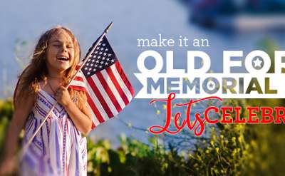 old forge memorial day poster with girl with flag