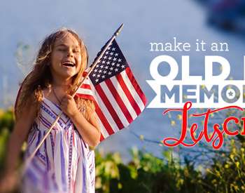 old forge memorial day poster with girl with flag