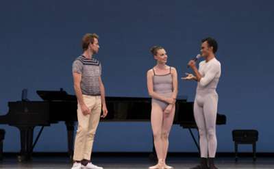 three ballet performers on stage
