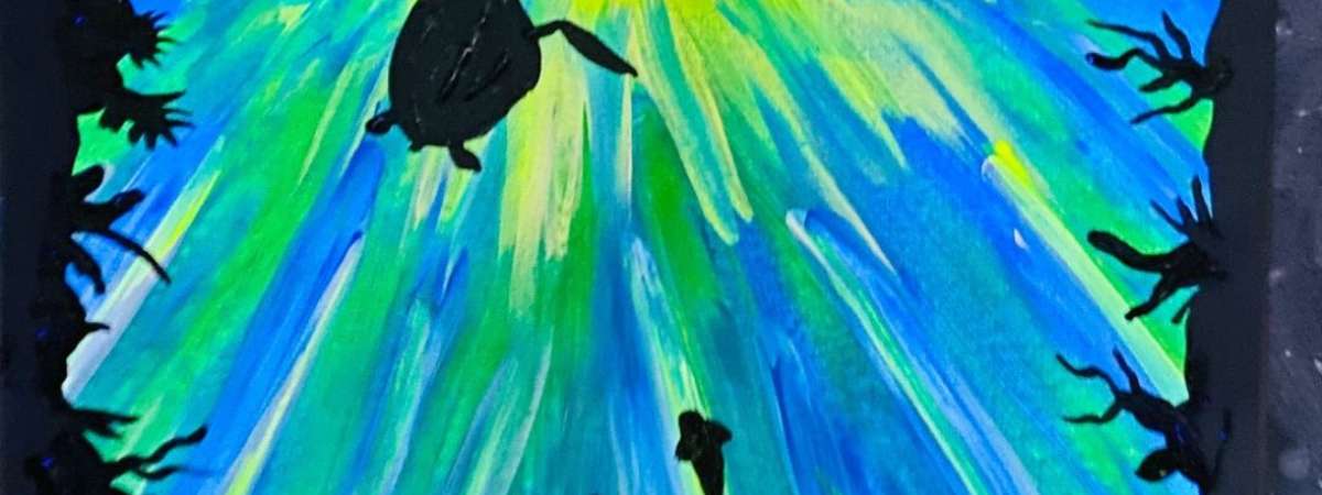 Paint & Blacklight: Sea Turtle Fun