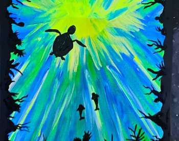 Paint & Blacklight: Sea Turtle Fun
