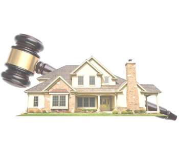 home with judge's gavel behind it