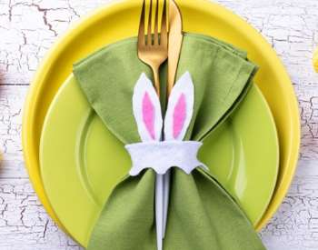 Easter eggs and plate