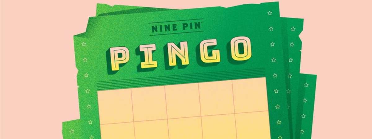 graphic of BINGO card, text reads Nine Pin PINGO