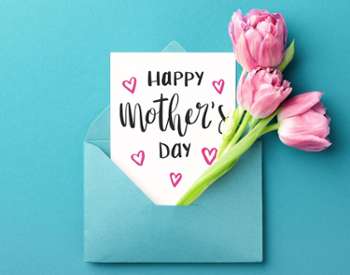 mother's day envelope with pink flowers