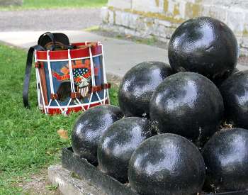 Civil War Drum and Cannon Balls