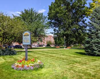 glens falls city park with sign