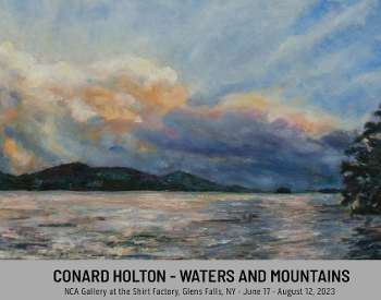 Invitation to Art Exhibition by Conard Holton - Waters and Mountains at the NCA Shirt Factory Gallery