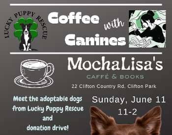 Lucky Puppy Rescue adoption at MochaLisa's Caffe & Books | June 11 11am - 2 pm