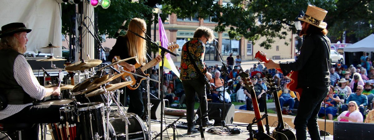 back view of band on stage