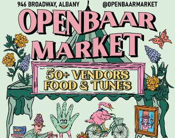 colorful flyer for the openbaar market