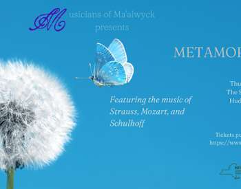 musicians of ma'alwyck poster, featuring music of strauss, mozart, and schulhoff, 7pm show at the strand