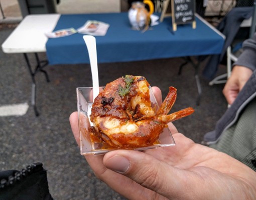 a sample of mozzarella stuffed shrimp