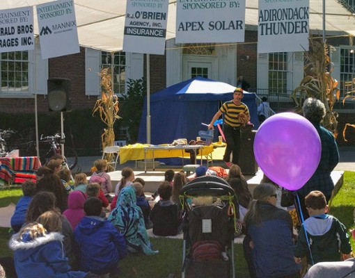 man performing for kids