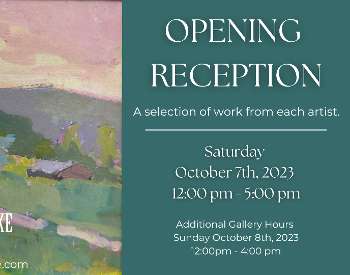 Opening reception date and time, with featured art