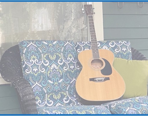 Guitar on Front Porch Couch