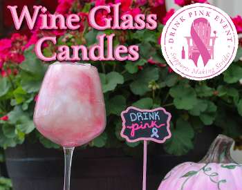 Drink Pink Wine Glass Candles