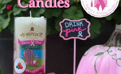 Drink Pink Wine Bottle Candles