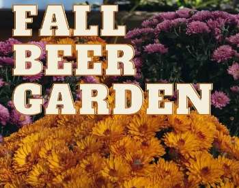 text fall beer garden over mums