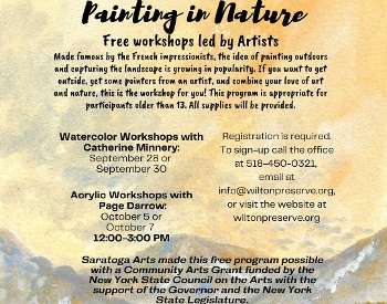 Painting in Nature flyer with event information