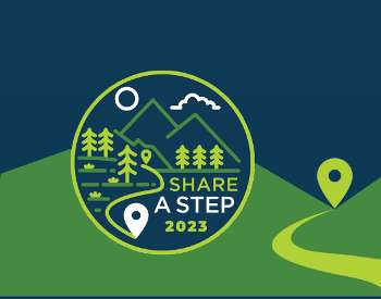 Share A Step 2023 Banner with circular logo.