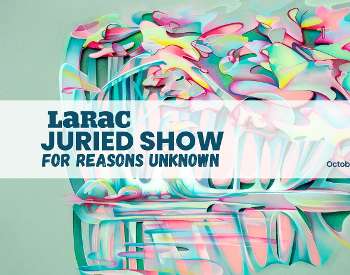lara juried show for reasons unknown abstract logo