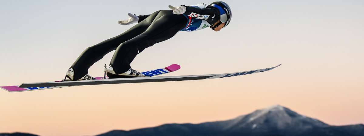 Ski Jumper flies high above Lake Placid.