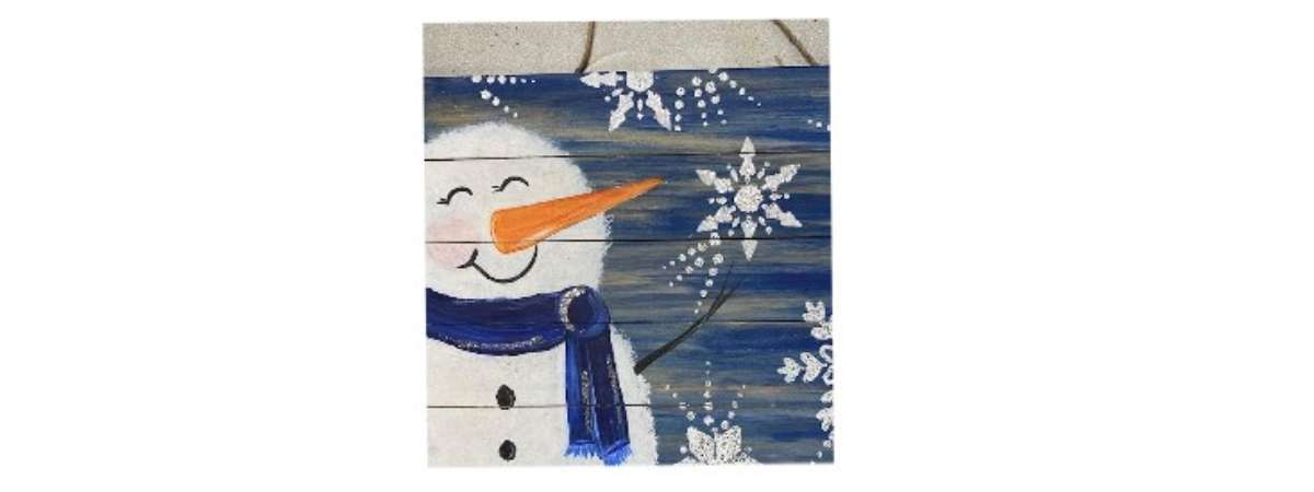 SNOWMAN ON A BEACH PAINT & SIP KIT  Creative Mosaic Kits - Art Fun Studio