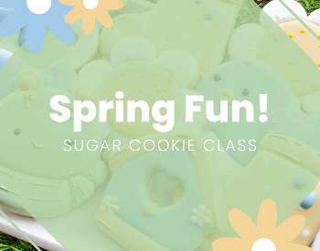 Spring Fun! Sugar Cookie Class green overlay over cookies