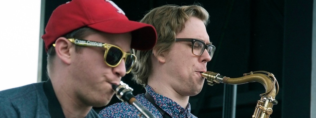 two saxophone players