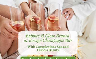 bubbles and glow brunch at bocage champagne bar
