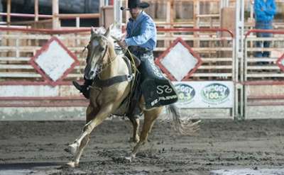 man on horse at the rodeo