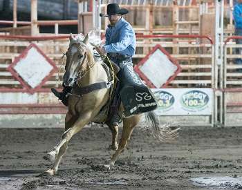 man on horse at the rodeo