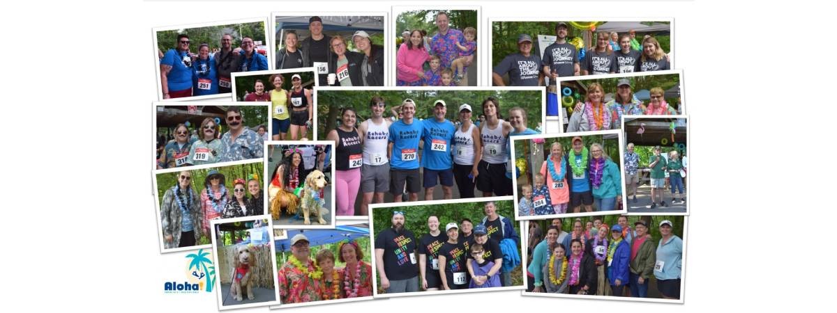 collage with aloha 5k runners