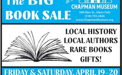 book sale at the chapman, local history authors and rare books and gifts, april 19 to 20, 10am to 4pm