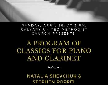 Concert Poster for A Program of Classics for Piano and Clarinet