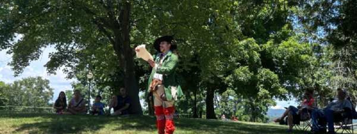 person reading declaration independence