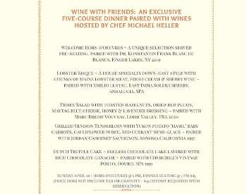 wine with friends menu