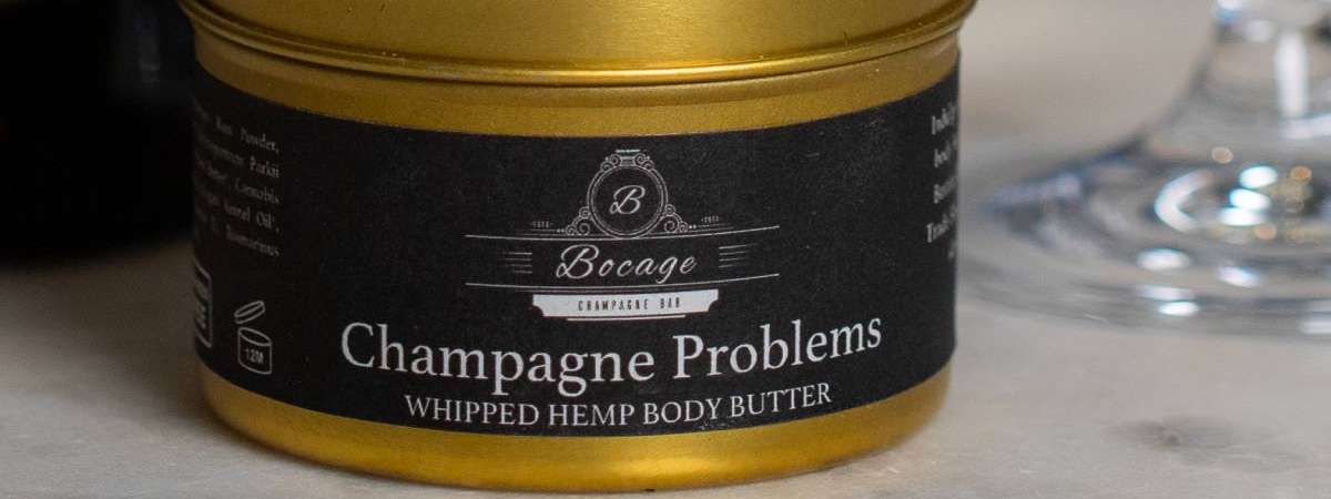 champagne problems whipped hemp body butter container
